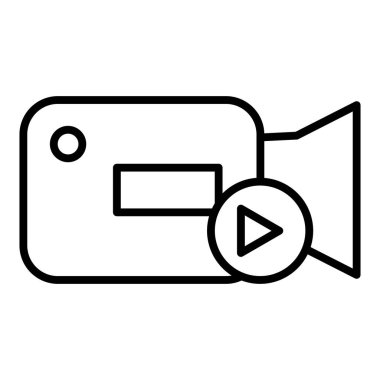 Video kamera simgesi. Web için film vektör simgelerinin özet çizimi