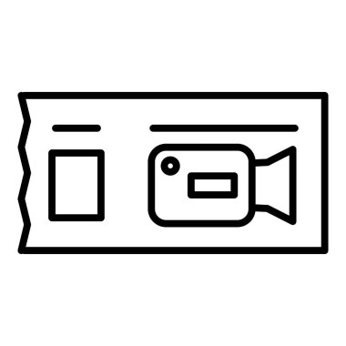 Video kamera simgesi. Web için film makarası vektör simgelerinin özet çizimi