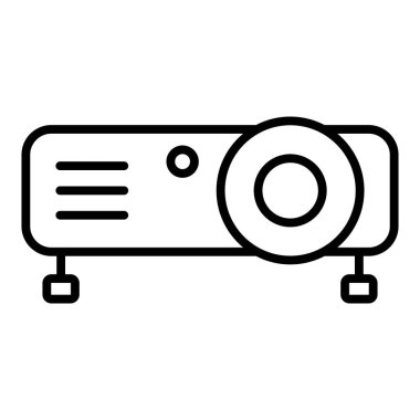video camera icon. outline cctv projector vector line symbol design