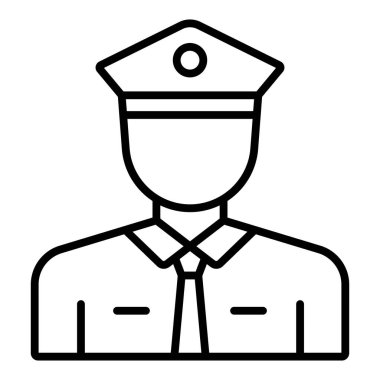 Polis memuru ikon vektör illüstrasyonu