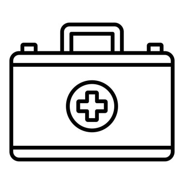 İlk yardım kiti simgesi vektör illüstrasyon grafik tasarımı