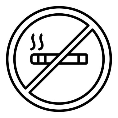 Sigara ikonu yok. Web için sigara vektörü simgelerinin bulunmamasının basit bir gösterimi