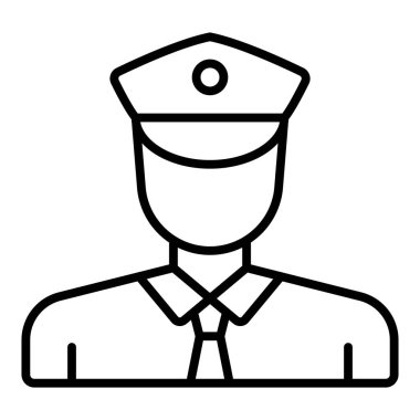 Polis memuru ikon vektör illüstrasyonu