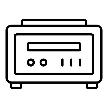 Mikrodalga fırın ikonu. Web için tost makinesi vektör simgelerinin özet çizimi