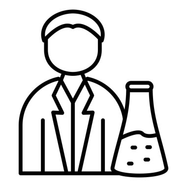 Bilim adamı. Web simgesi basit illüstrasyon