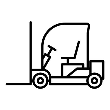 forklift truck icon. outline illustration of delivery cart vector icons for web