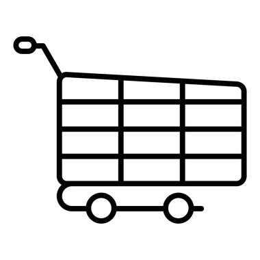 Alışveriş arabası ikonu. Web için troleybüs vektör simgelerinin özet çizimi