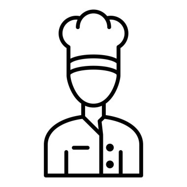 Şef ikonu. Web için aşçı vektör simgelerinin özet çizimi