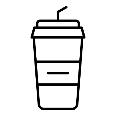 Kahve fincanı ikonu. Taslak içecek vektör illüstrasyonu. beyaz arkaplanda izole