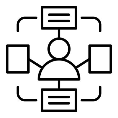 iş yönetimi çizgisi simgesi, vektör illüstrasyonu