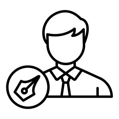 businessman with a folder avatar icon vector. outline doctor worker sign. isolated contour symbol illustration
