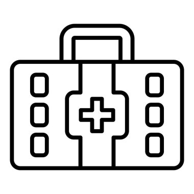 İlk yardım kiti simgesi vektör illüstrasyon grafik tasarımı