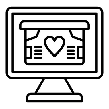 online dating vector icon. outline illustration isolated symbol for web and mobile.