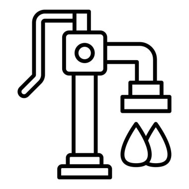 Musluk ikonu. Web için yağ pompası vektör simgelerinin özet çizimi