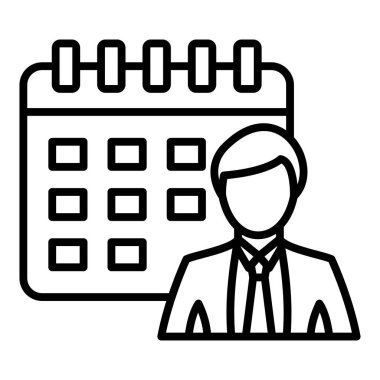 calendar icon vector. outline date office sign. isolated contour symbol illustration