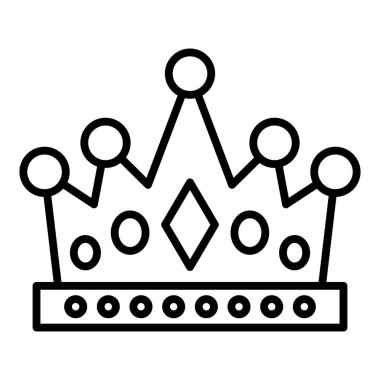 Taç ikonu. Web için kral vektör simgelerinin özet çizimi