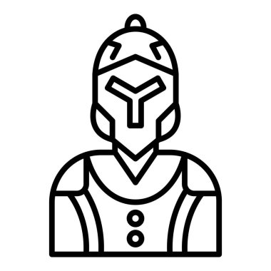 spartan helmet icon. outline illustration of soldier vector icons for web