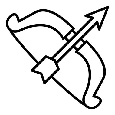 bow arrow icon vector. thin line sign. isolated contour symbol illustration