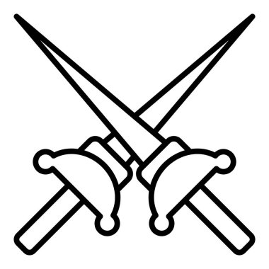 sword icon. outline illustration of swords vector icons for web