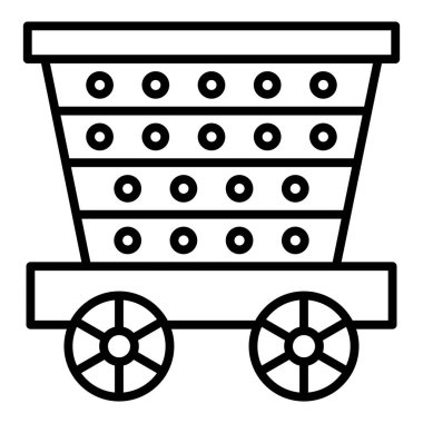 Kovalı el arabası, vektör illüstrasyonu