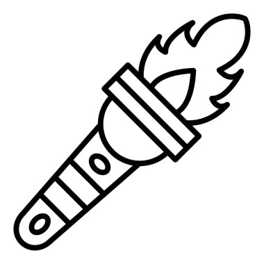 torch icon. outline illustration of flashlight vector icons for web