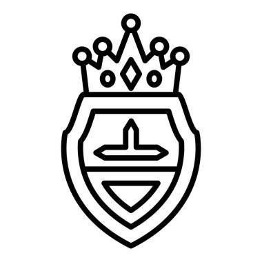 shield with crown icon vector illustration design