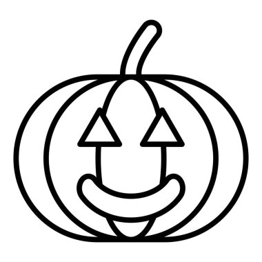 Cadılar Bayramı Balkabağı ikonu, vektör illüstrasyonu