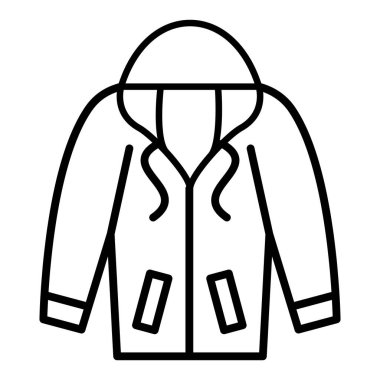 Ceket ikonu. Kıyafet vektör sembolünün basit bir gösterimi.