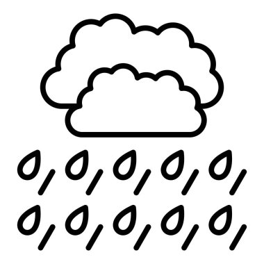 Yağmur bulutları simgesi. Web için bulut vektör simgelerinin özet çizimi