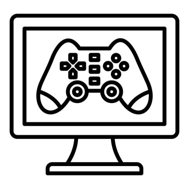 Video oyunu ikonu. Web için joystick vektör simgelerinin özet çizimi