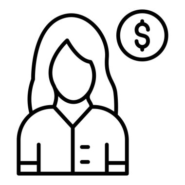 İş ve finans sektörü simgesi. vektör illüstrasyonu