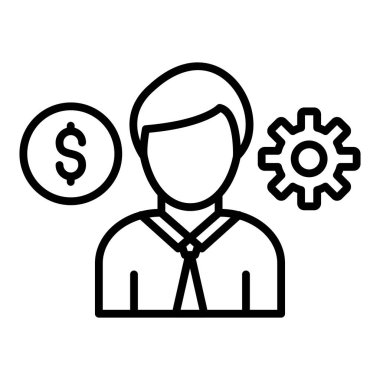 business man with gear icon vector illustration design