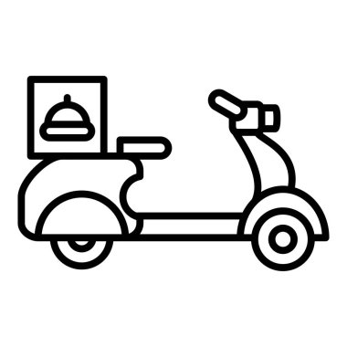 scooter delivery icon. outline illustration of fast food vector icons for web