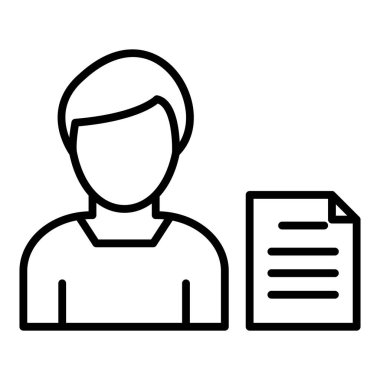 man with a folder avatar line icon vector. person thinking sign. isolated symbol illustration