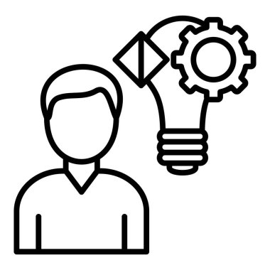 business man with gear icon vector illustration design