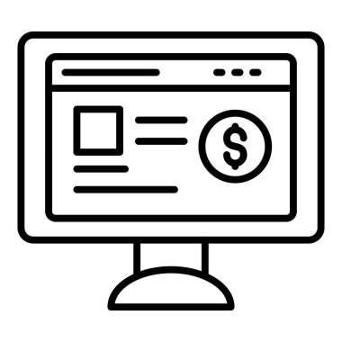 çevrimiçi ödeme ikonu vektör illüstrasyonu