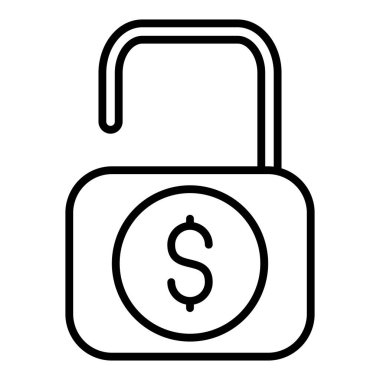 dollar icon, money lock