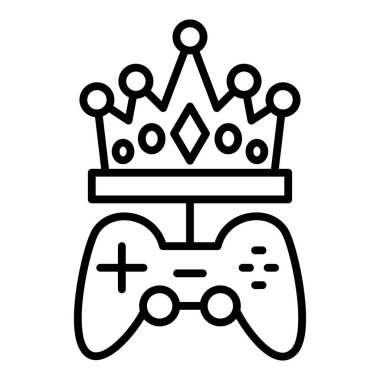 game console icon. outline joystick vector illustration symbol and web design. simple style isolated on white background.