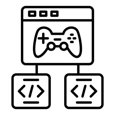 game console icon vector. outline joystick sign. isolated contour symbol illustration