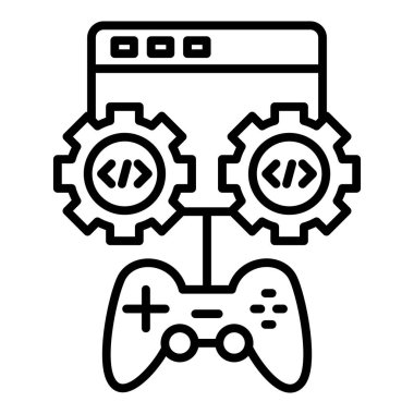 video game console icon. outline gamepad vector illustration symbol and bonus.