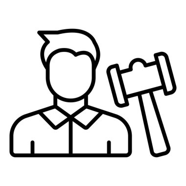 judge icon vector isolated on white background for your web and mobile app design, man logo concept