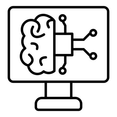 brain icon vector isolated on white background for your web and mobile app design, computer logo concept