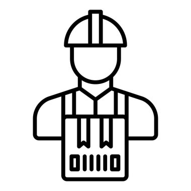 Kask simgesi olan işçiler, vektör illüstrasyonu