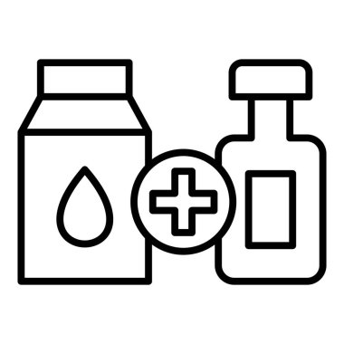 medical pills icon. outline pharmacy medicine bottle vector illustration. isolated contour symbol.