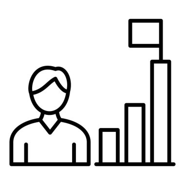 Dizüstü bilgisayarı olan bir iş adamı, vektör çizimi