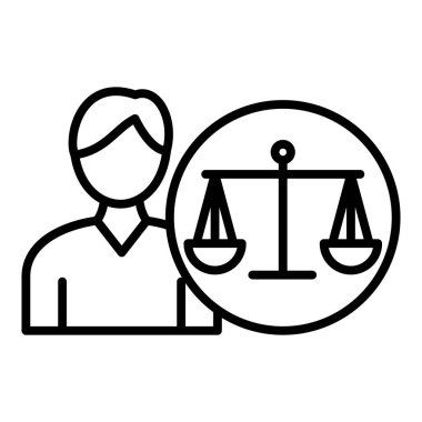 law and justice line icon. vector illustration