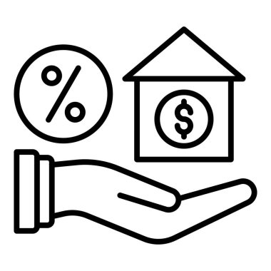 hand holding money vector line icon