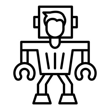 robot icon. outline robotic artificial intelligence vector icons for web design isolated on white background