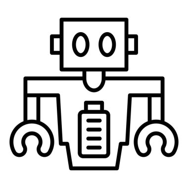 Robot ikon vektörü. İnce çizgi işareti. İzole edilmiş kontür sembolü gösterimi