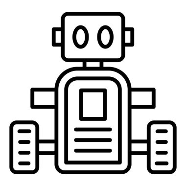 robot. Web simgesi basit illüstrasyon